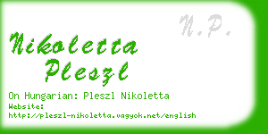 nikoletta pleszl business card